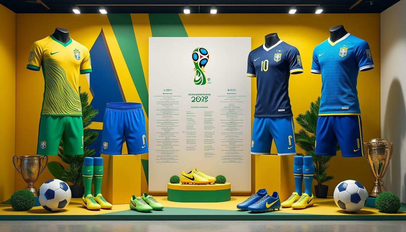 découvrez les équipements officiels du brésil pour la coupe du monde fifa 2026 : maillots domicile et extérieur, calendrier des matchs et informations essentielles pour suivre l'aventure auriverde.