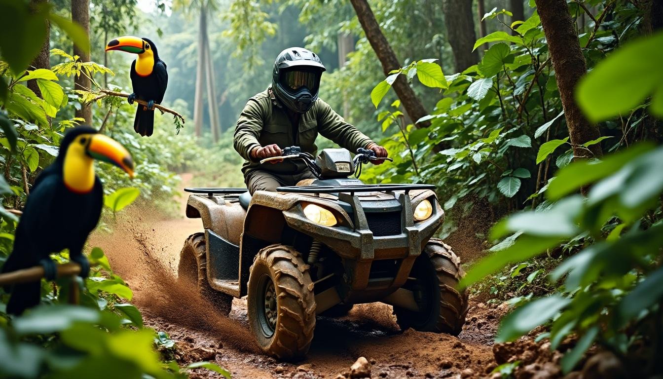 partez à l'aventure en quad dans la jungle d'akumal et découvrez des paysages époustouflants au cœur de la nature pour une expérience inoubliable.