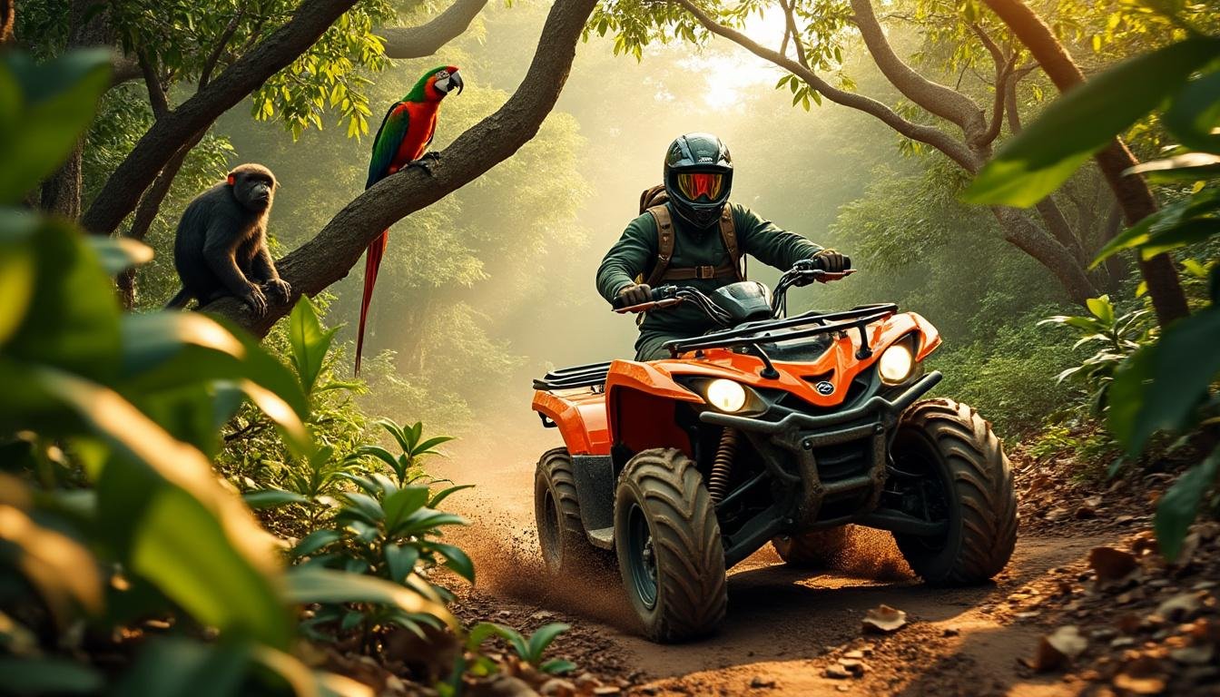 partez pour une aventure inoubliable en quad dans la jungle d'akumal. découvrez des paysages sauvages et plongez au cœur de la nature pour une expérience unique et sensationnelle.